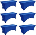 6-Pack 6ft Spandex Table Covers for Rectangle Standard Folding Tables - Wrinkle Resistant Stretch Tablecloths - Ultimate Fitted Table Protector for Parties, Trade Shows, Wedding by Unknown