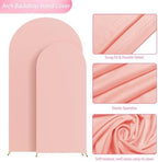 Wokceer Arch Backdrop Cover 7.2FT, 6FT Pale Pink Arch Cover Stretchy - Image 4