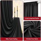 gogoparti 10x10ft Black and Red Backdrop Curtains Panels for Parties, 4 Panel 2.5x10ft Wedding Christmas Birthday Photography Background, Wrinkle Free Polyester Backdrop Curtains Drapes - Image 3