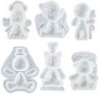 FUNSHOWCASE Christmas Silicone Molds Penguin Reindeer Snowman Gingerbread Man Santa Elf Bear Height 3-4inch for Fondant Cake Decoration Cupcake Topper Epoxy Resin Casting Polymer Clay Craft - Image 6