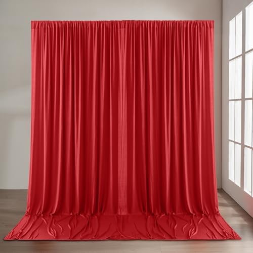 20ft x 10ft Wrinkle Free Red Backdrop Curtains for Parties, 4 Panels 5x10ft Polyester Photo Backdrop Drapes for Weddings Birthday Party Christmas Photography Background Cloth - Image 7