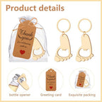 50 Pcs Footprint Keychain Bottle Opener Baby Shower Return Favors For Guests Baby Foot Bottle Opener Gift Baby Shower Party Favors Or Souvenir Guest With Organza Bags And Thank Tags - Image 3