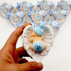 Baby Shower Favor, Set of Stone Angel with Wing Baby Favor Magnet, Baptism Return giveaways Pink White Blue Girl Boy Favor Magnets, Gender Reveal, Communion Gifts (White Wing Blue Baby, Set of 20) - Image 7