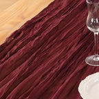 DeZerlor Burgundy Cheesecloth Table Runners 10 Pack Christmas Runners - Image 3