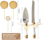 Relaxing Garden 12 Inch Bark Edge Wood Cake Stand Set with Toppers - Image 3