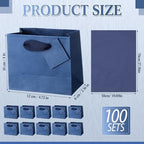 Zhanmai 4.7 x 2.4 x 3.9 Inch 100 Pcs Mini Gift Bags Bulk, Navy Blue - Image 5