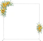 Wokceer Square Backdrop Stand White Metal Wedding Arch Stand 6.6FT x 6.6FT by Wokceer
