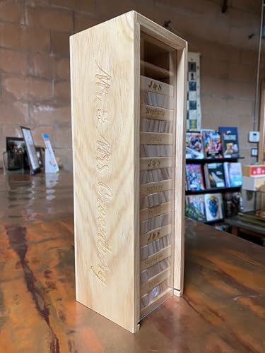 WE Games Custom Engraved Wood Block Party Game in Wooden Case, Guest Book Alternative for Wedding, Graduation, Baby Shower, Retirement Party - 12 inches Tall in Box, Clear Acrylic Lid - Image 2
