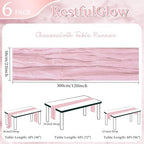 6 Pack Pink Cheesecloth Table Runner 10Ft 23 x 120 Inch - Image 2