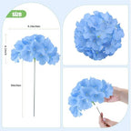 AVIVIHO 65pcs Blue Hydrangea Artificial Flowers Bulk Fake Flowers - Image 3