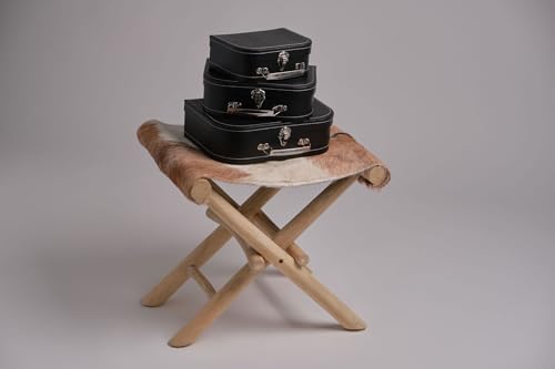 wald imports - Set of 3 Paperboard Suitcases -Decorative Storage Boxes - Suitcase Set for Decoration, Storage, and More (Black) - Image 3
