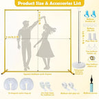 6.5FT Wedding Arch Backdrop Stand Metal Backdrop Stand with 2 Pcs Adjustable Balloon Arch Stand Gold Wedding Arch Frame for Birthday Party Graduation Baby Shower Ceremony Outdoor Indoor Supplies Décor - Image 4