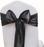Pack of 50 Satin Black Chair Sashes Bows 7 X 108 Inch Universal Chair Ties Ribbons for Wedding Ceremony Party Banquet Restaurant Event Decorations - Black Chair Sashes 50 Pack - Image 6