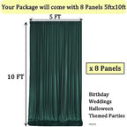 40ft x 10ft Wrinkle Free Hunter Green Backdrop Curtains for Parties, 8 Panels Polyester Green Photo Backdrop Drapes for Wedding Jungle Birthday Party Photography Background Stand - Image 3