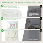 20ftx14ft Ivory Backdrop Curtain for Wedding Parties - Image 4