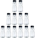 12 Pack - 8 Ounce Plastic Honey Bears w/Black Lids by CLEARVIEWCONTAINERS