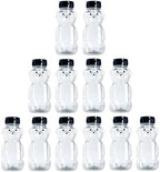12 Pack - 8 Ounce Plastic Honey Bears w/Black Lids by CLEARVIEWCONTAINERS