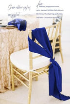fani 60 PCS Satin Chair Sashes, 7x78 Inch, Royal Blue - Image 7