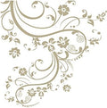 Beige Swirl Flower Floral Wall Decal Design. (100" X 29") #262A by Stickerbrand