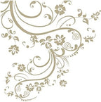 Beige Swirl Flower Floral Wall Decal Design. (100" X 29") #262A by Stickerbrand