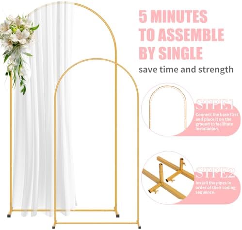 2 Pack Arch Backdrop Stand and Cover Set (7.2FT/6FT), Balloon Arch Stand - Image 3