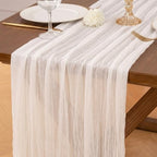 24 Pack Ivory White Table Runner 10Ft Cheesecloth Table Runner Rustic Gauze Table Runners Romantic Long Sheer Fabric Cheese Cloth Table Runners for Wedding Party Bridal Baby Shower - Image 5
