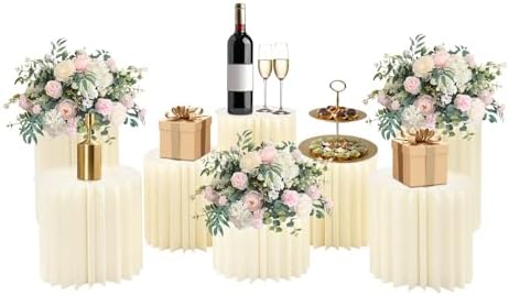 Cylinder Cardboard Stands for Party, Set of 8 - 7.9"+11.8"+15.7" by Unknown
