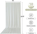 50x14ft Ivory Backdrop Curtains for Parties, Wrinkle Free Polyester Ivory Photo Backdrop Drapes 10 Panels 14 ft Long Back Drop Cloth for Wedding Birthday Photography Background Party - Image 5