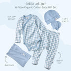 Butterblu Check Me Out 6-Piece Baby Layette Gift Set 100% Organic Cotton - Image 3
