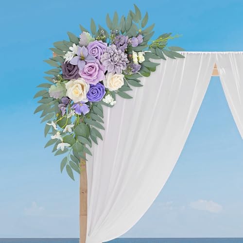 Purple Wedding Arch Flowers Set of 2 - Image 7