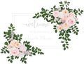 2pcs Champagne & Pink Deluxe Welcome Sign Artificial Flowers Wedding Backdrop Garland Hanging Floral Arrangements for Ceremony Reception Entryway Board Sweetheart Table by AngelaFlower