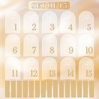 Frosted Arch Table Numbers 1-15 with Stands, Gold 3D Wedding Table Numbers - Image 5