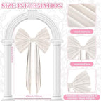 Suncalla 40 x 80 Inch Extra Large White Velvet Bow for Backdrop, Xmas Tree - Image 3