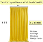 10x8ft Wrinkle Free Yellow Backdrop Curtain Panels, Thick Polyester Lemon Yellow Backdrop Drapes for Wedding Birthday Party Background Baby Shower - Image 5