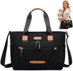 FHELAD Diaper Bag Tote for Women, Baby Diaper Bag 16L (Black) by FHELAD