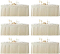 6 Pack 8ft Beige Spandex Tablecloths for Rectangle Tables Wrinkle Free Beige Rectangle Table Cloth Stretch Fitted Table Cover with Skirt for Wedding Birthday Party Banquet Baby Shower Buffet Event by Suppromo