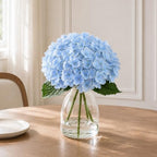 Blue Hydrangea Artificial Flowers in Vase for Table Centerpiece - Image 5