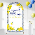 Serencatcher 7.2ft Blue Tiles Lemon Baby Shower Party Arch Backdrop Cover by Serencatcher