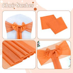 MDS Pack of 75 Chiffon Chair Sashes for Wedding & Event Décor - Orange - Image 5