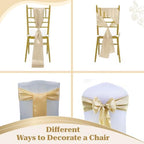 MDS® Pack of 125 Satin Chair Sashes for Wedding & Events – Champagne Gold - Image 4