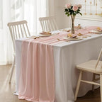 Sheer Chiffon Table Runner 35x120 Inches, Pink 6 Pack - Image 5