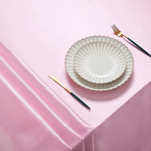 6 Pack Square Satin Table Cover, 52 x 52 Inches, Pink - Image 3