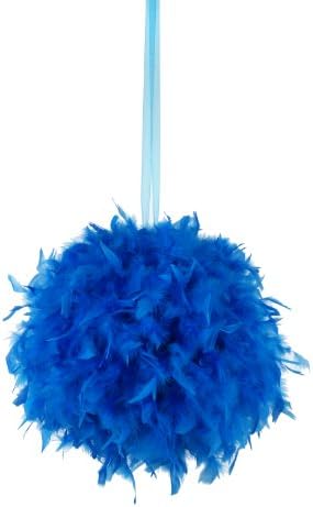 ZUCKER 18 inch Fluffy Feather Hanging Pom Pom - Hanging Decor for Party, Wedding, Baby Shower or Home Decor (Dark Turquoise) by ZUCKER
