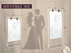OLEEK Adjustable wedding welcome sign stand - Customizable design bundle for linen sign stand - wedding sign holder - welcome wedding sign - wedding signage with 6 Leather Hanging straps - Image 4
