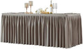 1 Pack Natural Rectangle Table Clothes for 6 Foot Tables, Polyester Wrinkle Free Fitted Tablecloths 6ft Stretch Table Cover with Skirt for Wedding, Birthday, Parties, Trade Show, Craft Show by PartyTalk