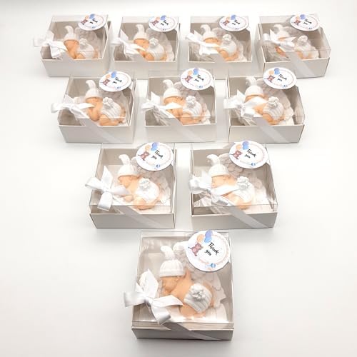 Baby Shower Favor Set, 16 Stone Angel Magnets with Wings, Girl boy Gender Reveal Thank You Tags, Baptism & Communion Favors (White) - Image 5