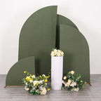 Efavormart Set of 4 Eucalyptus Sage Green Spandex Half Moon Arch Covers, Custom Fit Chiara Backdrop Slipcovers 2.5ft-7ft for Modern Botanical Staging - Image 2