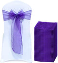 Pack of 125 Organza Chair Sashes for Wedding & Event Décor – Cadbury Purple by MDS