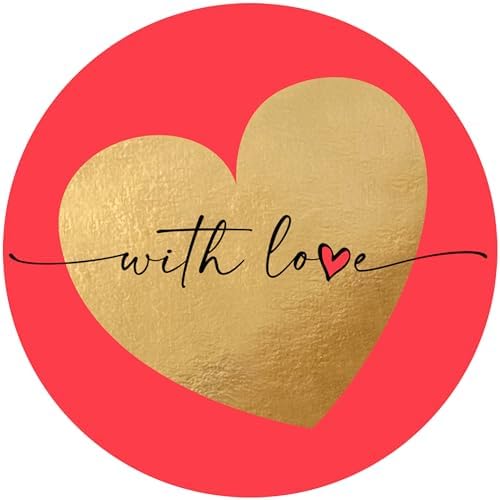 easykart labels 1500 with Love Stickers with Gold Foiling, 1.5 Inch Size Best Suitable for Anniversary, Birthday's, Valentine's Day Gifting, Decoration,Theme Parties .… by EasykartLabels