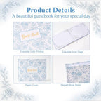 Wedding Guest Book Blue Flowers Photo Guestbook - Image 4